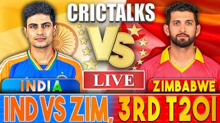 Live IND Vs ZIM 3rd T20I  Live Scores amp Commentary  India vs Zimbabwe  2024 Series [upl. by Tobin]