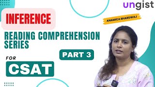 Inference Reading Comprehension FOR UPSC CSAT 2024  Lecture 3  By Anamica Bhardwaj UNGISTIAS [upl. by Angid]