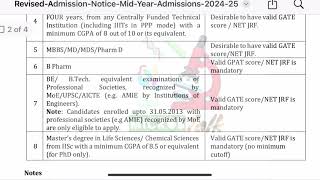 IISc Bangalore phd admission  Mid year admission notice  Apply online [upl. by Necaj]