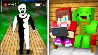 JJ and Mikey Got ART THE CLOWN on a Hidden Camera in Minecraft  Maizen [upl. by Fisch]