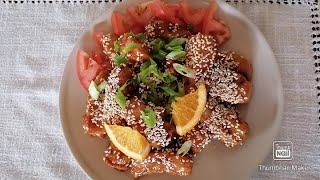 Ep3 Homemade product Sweet and Sour Orange Breaded Tofu Dish [upl. by Jensen]