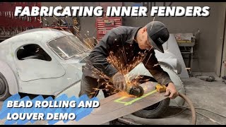 FABRICATING INNER FENDERS ➡️ BEAD ROLLING AND LOUVER DEMO [upl. by Danita970]