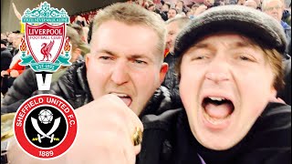 FREAK GOAL AND A SCREAMER  LIVERPOOL V SHEFFIELD UNITED MATCHDAY VLOG [upl. by Stoffel]