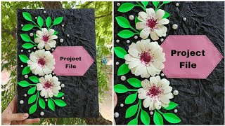 Easy project file decoration idea Practical file notebook scrapbook cover decoration idea [upl. by Jenn]