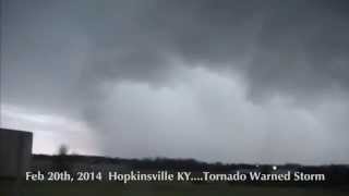 Tornado warned storm Hopkinsville KY east of town Feb 20th 2014 [upl. by Alletniuq]