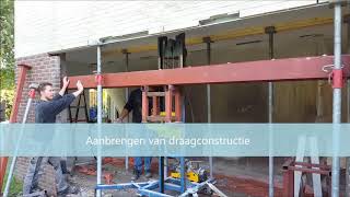 Plaatsen kunststof schuifpui met bouwkundige draagconstructie [upl. by Aniv]