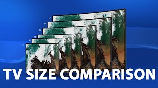 TV Size Comparison  43 vs 50 vs 55 vs 65 vs 75 vs 85 Inch [upl. by Lesnah]