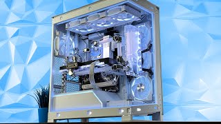 WHITE WATERCOOLED DREAM PC BUILD  PHANTEKS NV5  R9 7900X3D  RTX 4080  128GB KINGSTON [upl. by Laynad]