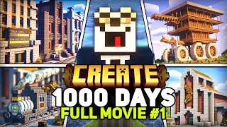 I Survived 1000 Days in Minecraft Create Mod FULL MOVIE 1 [upl. by Ellenod225]