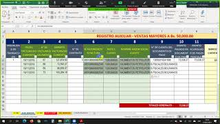 BANCARIZACION REGISTRO EN LIBRO AUXILIAR DE VENTAS EXCEL [upl. by Lamonica194]