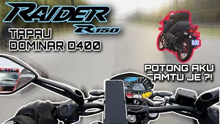 SUZUKI RAIDER Fi 150CC VS 400CC MODENAS BAJAJ DOMINAR D400  RAIDER PUNYA PERGI MEMANG 🔥 [upl. by Lepley]