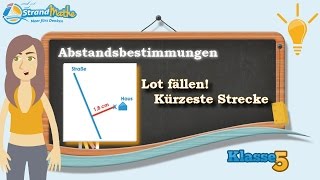 Abstand bestimmen Lot Strecke messen  Klasse 5 ★ Wissen [upl. by Idolem112]