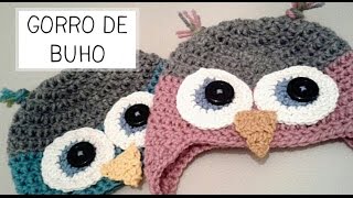 Gorro de Buho a Crochet  Tallas de 0 a 2 años  Parte 1 de 2 [upl. by Kezer299]