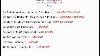 Imperatives work in German [upl. by Kabob]