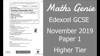 Edexcel GCSE Maths November 2019 1H Exam Paper Walkthrough [upl. by Eveline]