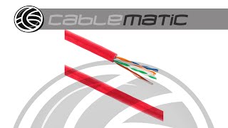 Bobina de cable de red LAN UTP categoría cat6 23AWG CCA rígido rojo  distribuido por CABLEMATIC ® [upl. by Nylarac]