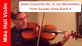 Seitz Concerto No 5 1st Movement  2 from Suzuki Viola Book 4 [upl. by Moreen]