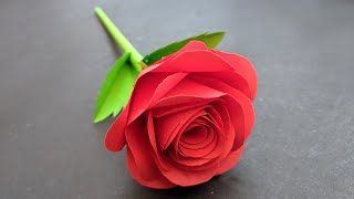 DIY  Rose Flower From Paper  How To Make  Paper Rose  Paper Flower [upl. by Evelina]