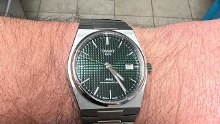 Tissot PRX Powermatic 80 GREEN DIAL Unboxing [upl. by Elurd]