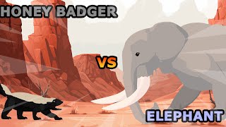 Elephant vs Honey Badger  Elephant vs Wild Animals Level Challenge S1  Animal Animation [upl. by Nirrok]