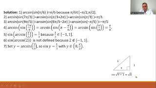 MATH1021The Inverse Trigonometric Functions [upl. by Stillas]