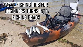 Kayak fishing tips for beginners turns into Salmon Chaos  kayak fishing australia [upl. by Sansen843]