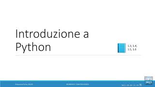 Info2023L03 Diagrammi di flusso Introduzione a Python [upl. by Ayidah]