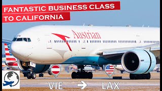 Austrian Airlines in Business Class to Los Angeles  Boeing 777 Trip report [upl. by Ahsiadal304]