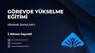 Deneme Sınavları01 Görevde Yükselme ve Unvan Değişikliği Sınavı Eğitim Programı [upl. by Saqaw]