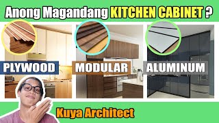 KITCHEN CABINET  ANONG MAGANDANG GAMITIN  PLYWOOD  MODULAR  ALUMINUM  by Kuya Architect [upl. by Aynosal]