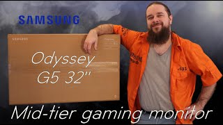 Unboxing Samsung Odyssey G5 32quot gaming monitor [upl. by Allemahs487]