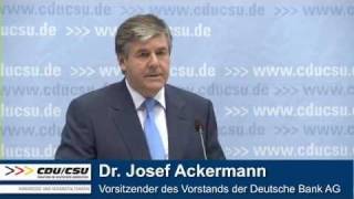 Dr Josef Ackermann  Finanzmarktregulierung nach der Krise [upl. by Barney]