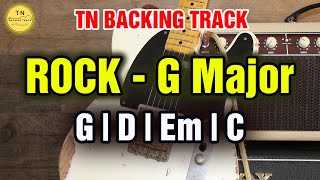 Guitar Backing Track G Major Rock 100bpm  G D Em C  TN Backing Track [upl. by Htez]