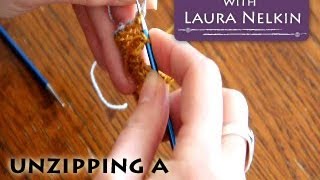 Unzipping a Provisional Cast On in Your Knitting [upl. by Grannia]