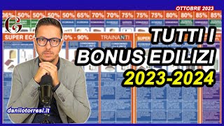 RIEPILOGO BONUS EDILIZI 2023  2024  Superbonus e Cessione del Credito nel Poster ENEA aggiornato [upl. by Bartholomew344]