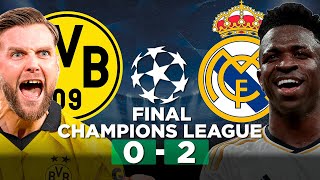 BORUSSIA DORTMUND 0 x 2 REAL MADRID  REAL MADRID CAMPEÃO FINAL Champions League 2024  Narração [upl. by Sumaes492]