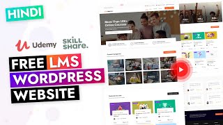 HINDI  How To Create Free LMS WordPress Website with Tutor LMS like Udemy amp Skillshare in 2022 [upl. by Vona]