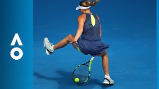 Magdalena Rybarikova v Caroline Wozniacki match highlights 4R  Australian Open 2018 [upl. by Gurolinick45]