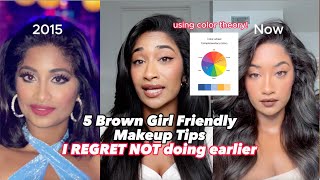 5 Brown Girl Friendly Makeup Tips YOU WILL REGRET NOT doing earlier‼️Using color theory 🎨 [upl. by Okomom]