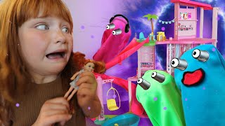 mini RAiNBOW GHOSTS in New Barbie DreamHouse Surprise Party for Adley and Barbies New Music Video [upl. by Mohammad]