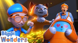 Blippi Meets a Cat  Blippi Wonders Educational Cartoons for Kids [upl. by Carolina501]