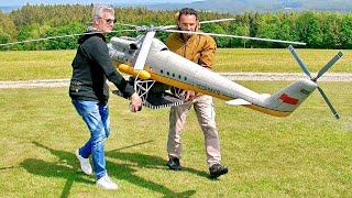 HUGE RC MODEL MIL MI10 CCCP04102 RUSSIAN TRANSPORT SCALE 15 TURBINE HELICOPTER  FLIGHT DEMO [upl. by Pittel]