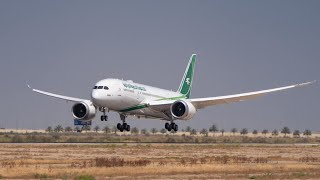 طائره الاحلام تنفذ اول رحلاتها ضمن اسطول الخطوط الجوية العراقية b787dreamliner [upl. by Hippel959]