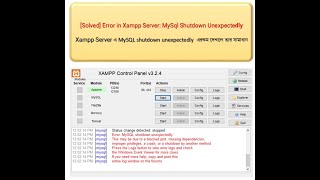 Fix Error quotMySQL Shutdown Unexpectedlyquot in XAMPP EASY SOLVE [upl. by Yardna]