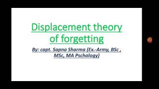 Displacement theory of forgetting [upl. by Ayortal]