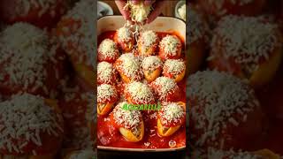 Creamy spinach and ricotta stuffed shells recipes cooking viralshorts easyrecipes [upl. by Alemac]