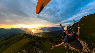 Paragliding  Sunset glide Niederbauen to Brunnen [upl. by Aerdnwahs223]