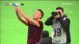 Roma Lazio 22 Francesco Totti Goal and selfie [upl. by Lodmilla521]