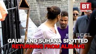 Gauri Khan and Suhana spotted in Alibaug [upl. by Airdnna987]