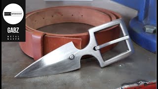 Knife MakingMaking A Belt Buckle Knife GabzWorkshop [upl. by Rolyt]